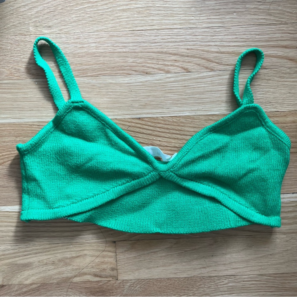 ASTR the Label Kelly Green Knit Bralette Top (size M)